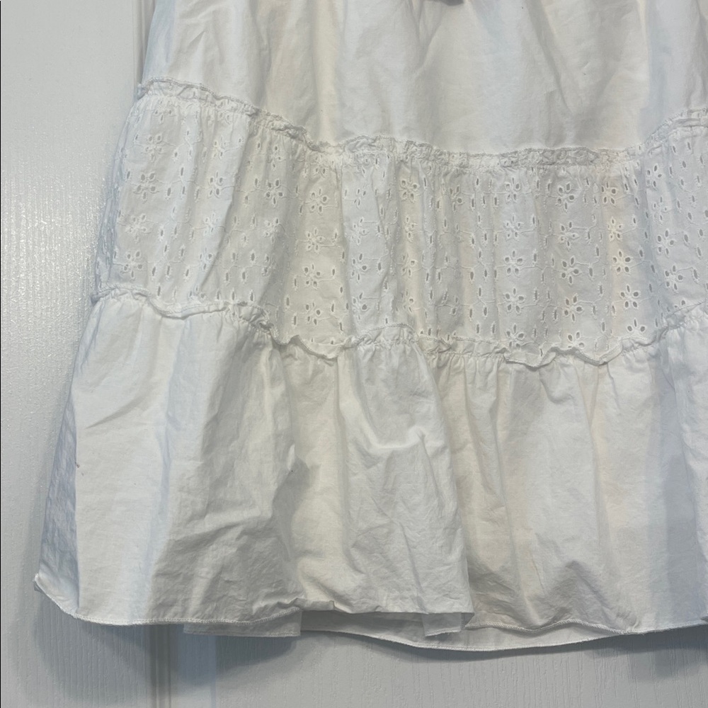 Women’s midi skirt White A-Line Skirt size Large Studio West - Picture 3 of 7